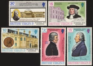 BRITISH VIRGIN ISLANDS Sc 249-53 VF/Mint LH - 1973  INTERPEX