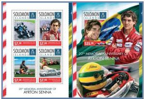 SOLOMON IS. 2014 2 SHEETS slm14305ab SENNA CARS FORMULA 1 F1