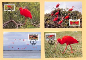 Trinidad and Tobago WWF World Wild Fund for Nature maxicards scarlet ibis birds