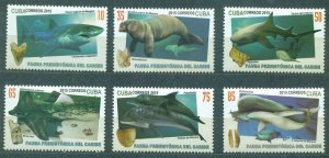 CUBA Sc#5671-5676 PREHISTORIC CARIB. FAUNA MARINE LIFE Cpl set of  6   2015 MNH