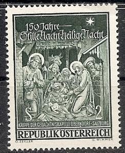 AUSTRIA  823 MINT OG 1968 CHRISTMAS-CHAPEL