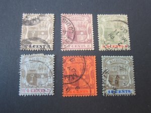 Mauritius 1904 Sc 128-33 FU