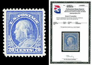 Scott 419 1914 20c Franklin Perf 12 Issue Mint VF OG NH Cat $400 with PSE CERT