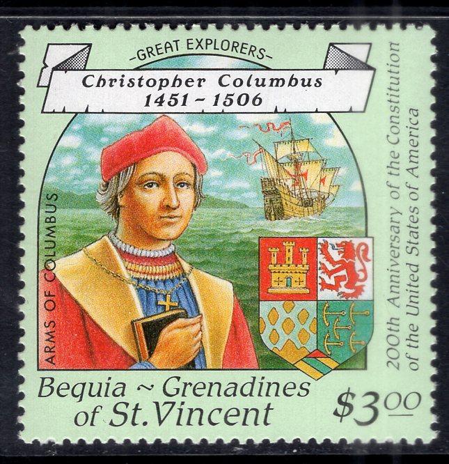 St Vincent Grenadines Bequia 256 Columbus Ship MNH VF