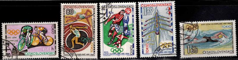 Czechoslovakia Scott 1258-62 CTO short set 5/6 1964 Tokyo olympics