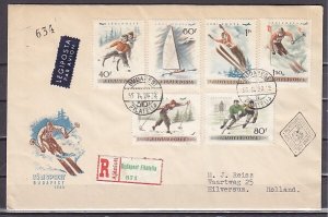 Hungary, Scott cat. C158-C162, C164. Winter Sports issue. First day cover. ^