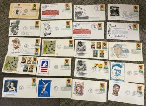 #2016 FDC Jackie Robinson  Collection of 20 covers made in 1982