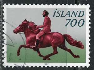 Iceland ~ Scott # 560 ~ Used ~ Man Riding Iceland Pony