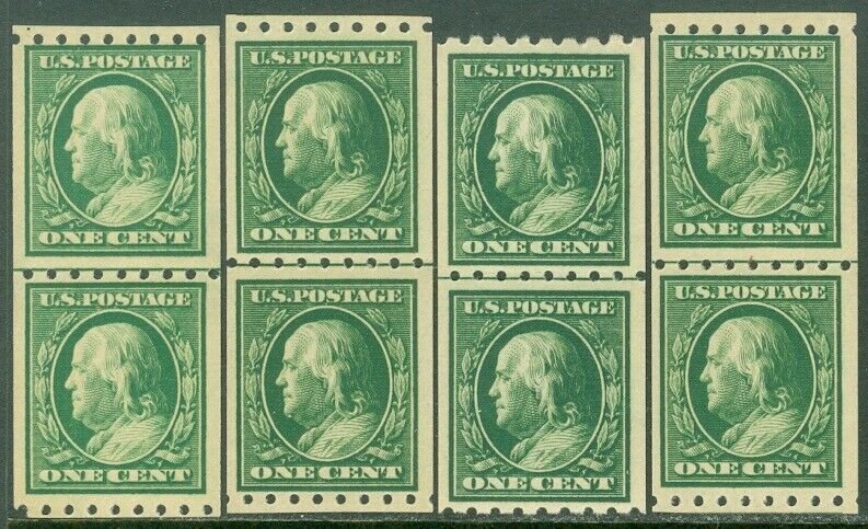 EDW1949SELL : USA 1910 Scott #390. 4 Line pairs F-VF, Mint OG LH. Catalog $140.