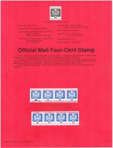 US #SP937 (O146) Official Stamp USPS Souvenir Page