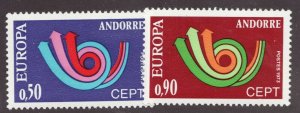 Sc# 219-20 - French Andorra - 1973 - Europa - MNH - superfleas - cv$20 