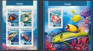 Solomon Islands 2017 Marine Life Fishes II sheet + S/S MNH