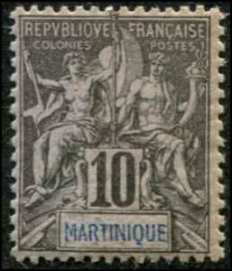 Fr Martinique SC# 38 Peace & Commerce 10c THIN MH SCV $11.00