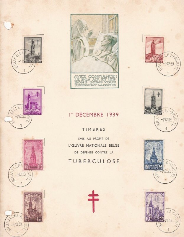 Belgium December 1939 Tuberculosis Souvenir Stamps Page Ref 45480