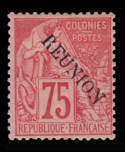 MOMEN FRENCH REUNION SC #27 1891 MINT OG H SIGNED VF $675 LOT #68717*