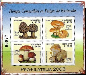 #6612 HONDURAS 2005 UPAEP AMERICA FLORA MUSHROOM S/S YV BL 82 MNH