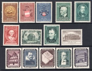 Austria 1949-1955 Group of 13 Good Stamps Mint H