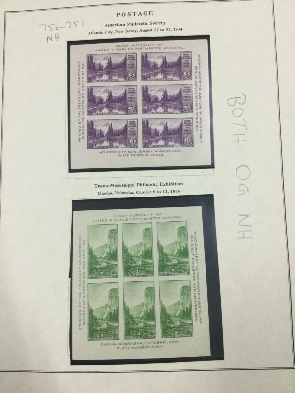 MOMEN: US STAMPS #750-751 MINT OG NH LOT #41014