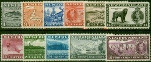 Newfoundland 1937 Coronation Set of 11 SG257-267 Fine & Fresh LMM