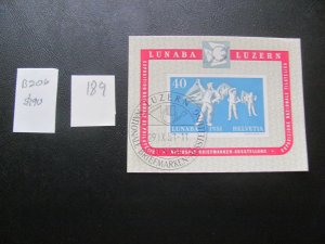 SWITZERLAND 1951  MNH SC  B206 SOUVENIR SHEET  XF $215 (187)