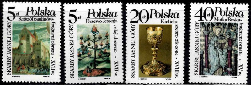 Poland Scott 2746--2749 MNH** 1986 Religious Art set