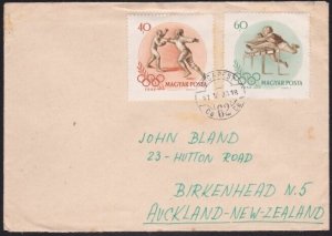 HUNGARY 1957 cover Budapest to New Zealand.................................A6143