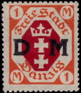 ✔️  GERMANY DANZIG 1921/1922 - OFFICIAL DM OVERPRINT - SC. O14 ** MNH [ST38]