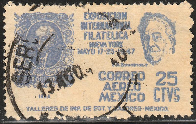 MEXICO C167, 25c Cent Int Philatelic Exhib FDR & Mexico #1, USED (1192)