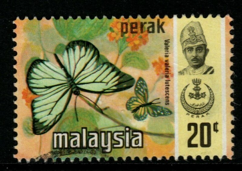 MALAYA PERAK SG178 1971 20c BUTTERFLIES FINE USED 