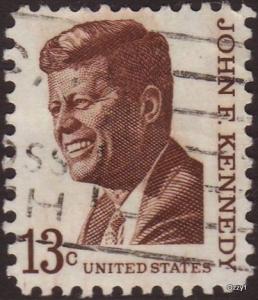 USA 1967 Sc#1287 13c Brown John F. Kennedy USED.