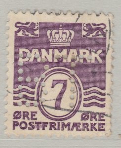 Perfin on Denmark Stamp Used A20P54F3020-