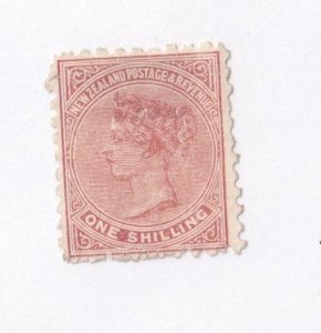 NEW ZEALAND # 67 SG193 var VF-UNUSED MNG 1sh RED BROWN Q/VICTORIA SIDE-FACE