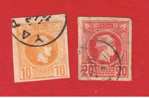 Greece #67-68  VF used  Mercury  Free S/H