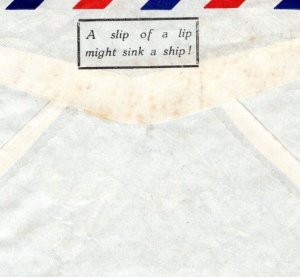 Dutch Cols CURACAO WW2 Cover *Sink a Ship* MARITIME/NAVAL Slogan 1943 GB DL125