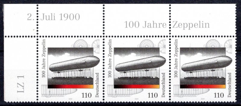 Germany Bund Scott # 2093, mint nh, strip of 3