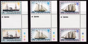 Falkland Islands 1978 Ships Complete (15) Stop Light Margin Gutter Pairs VF/NH