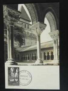 architecture abbey of Moissac maximum card France 1963