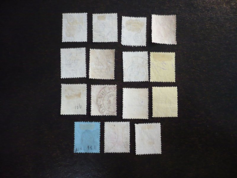 Stamps - Hong Kong - Scott# 129,130,132-134,136-145 - Used Part Set of 15 Stamps