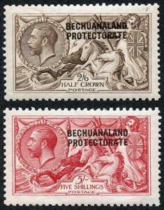 Basutoland SG83/4 2/6 and 5/- Waterlow Seahorses U/M