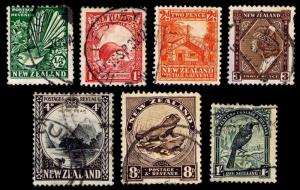 1935 NEW ZEALAND SHORT SET -  WMK 61 - USED - VF - CV$41.00 (ESP#1881)