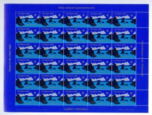 Greenland. 1987 Christmas Seal  Mnh Sheet. 1 Side Perf. Star. Northern Light.