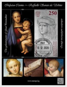 Postage stamps of Kyrgyzstan 2020 - Raphael Santi - Miniature sheet. CTO