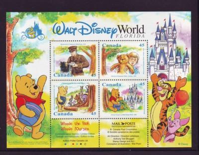 Canada Sc  1621b 1996 Winnie the Pooh  stamp sheet mint NH