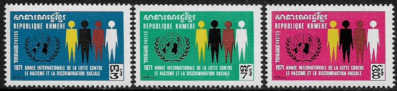 Cambodia #249-51 MNH Set - Against Racism
