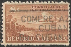 CUBA 1948 Sc C40  8c Used Airmail, F-VF
