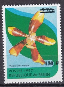 BENIN 2000 1292 150F €100 FLOWER FLOWERS ORCHIDS ORCHID OVERPRINT OVERLOAD MNH-