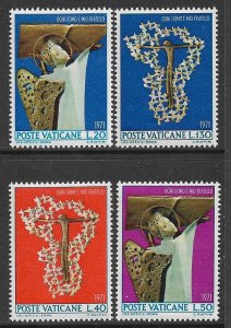 VATICAN CITY 1971 INTER YEAR AGAINST RACISM Set Sc 500-503 MNH