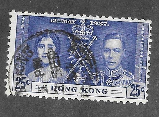 Hong Kong Scott 153 F Used 25c Coronation 2018 CV $4.00