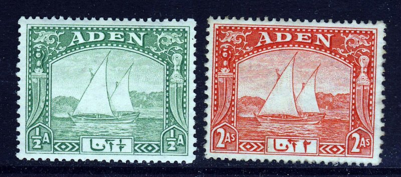 ADEN King George VI 1937 Arab Dhows Group SG 1 & SG 4 MINT