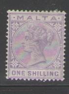 Malta Sc 13 1885 1 shilling Victoria stamp mint